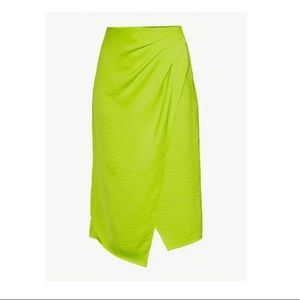 Scoop Women's Satin Faux Wrap Midi Skirt, NEW, Size 12-14